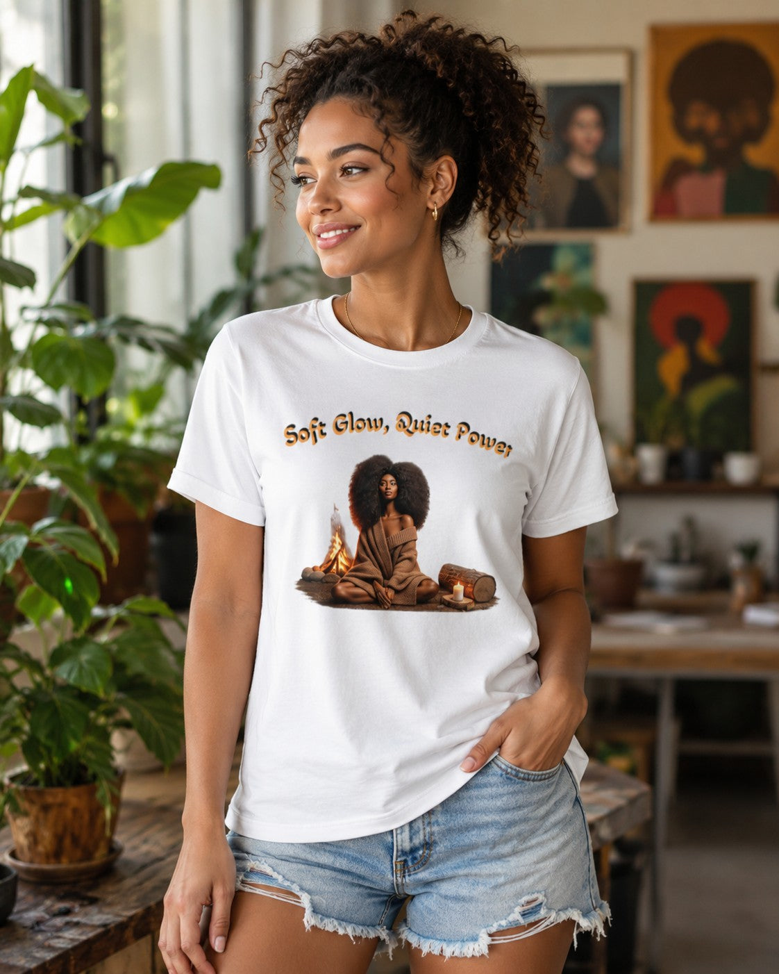 Soft Glow Quiet Power Affirmation T-Shirt | Women's Relaxed Tee