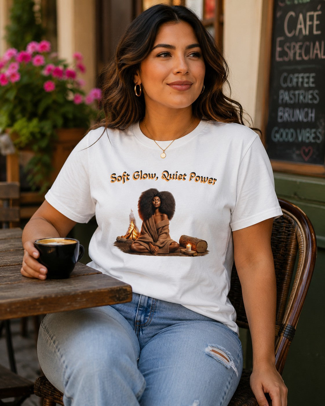 Soft Glow Quiet Power Affirmation T-Shirt | Women's Relaxed Tee