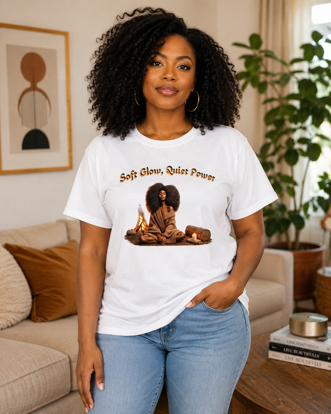 Soft Glow Quiet Power Affirmation T-Shirt | Women's Relaxed Tee