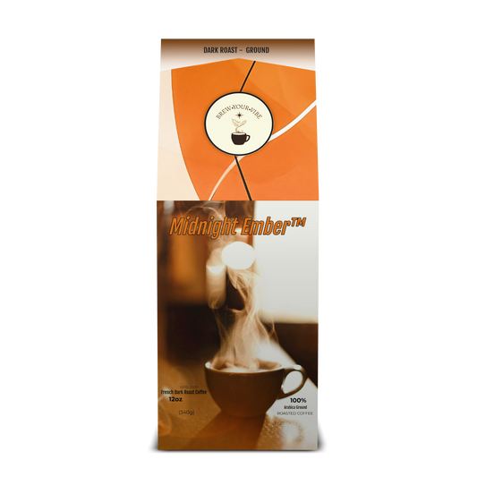 Midnight Ember™ — Dark French Roast Coffee (Ground) Tasting Notes: Baker’s Chocolate  • Caramelized sugar • Toasted Oak - Origin: Brazil