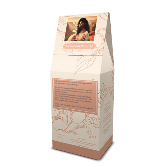 Guji Bloom Signature™ Ethiopia Premium Single Origin- Coffee (Whole Bean) Light- Medium Roast • Tasting notes: Green Tea • Lemon Verbena • Blackberry