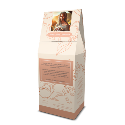 Midnight Ember™ —  Dark French Roast Coffee (Whole Bean)  Tasting Notes: Baker’s Chocolate  • Caramelized sugar • Toasted Oak - Origin: Brazil