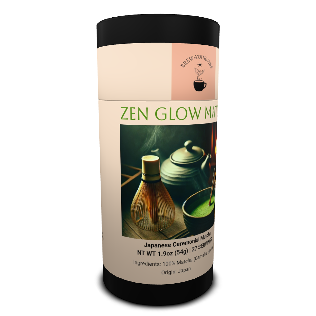 ZEN GLOW™ MATCHA (Ceremonial Grade) - Flavor Notes: Sweet Umami• Fresh Young Greens • Subtle Nori • Creamy Body • Honeyed Finish