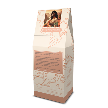 Guji Bloom Signature™  Ethiopia Premium Single Origin - Coffee (Ground) Light Medium Roast  •  Tasting Notes:  Green Tea • Lemon Verbena • Blackberry